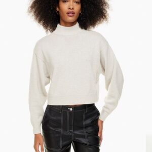 Aritzia Harper Mock Neck Sweater Heather‎ Birch XS